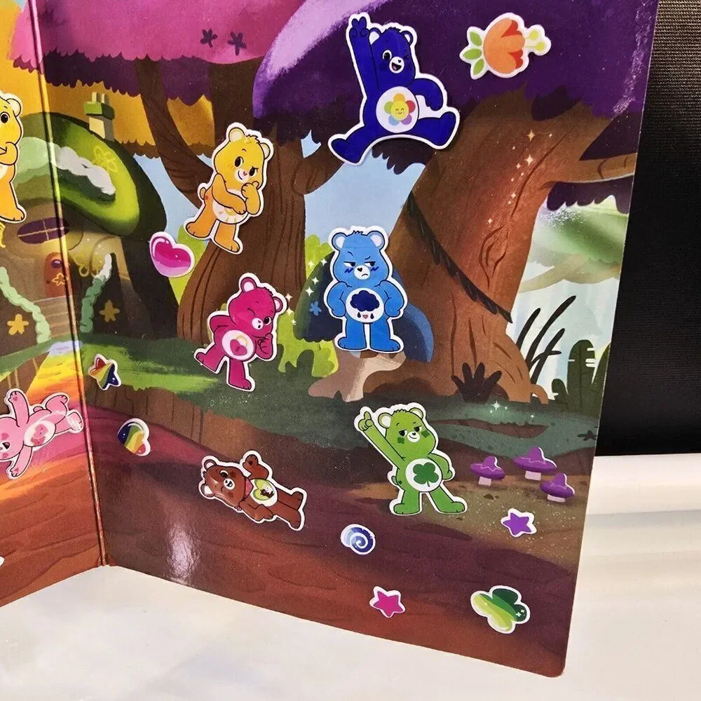 Reusable Puffy Stickers Lot Care Bears And Marvel Stick N' Play Fold And Go
